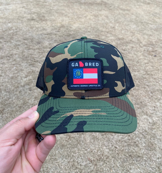 GA BRED FLAG HAT (Camo/Black)